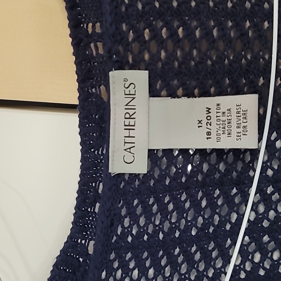 WOMENS Catherine's navy sweater duster short‎ sleeve 1X 18/20W Preloved - Picture 6 of 9